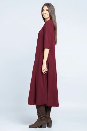 Rochie cambrata din tricot de vascoza, bordo [1]