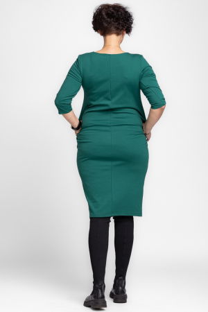 Rochie creion " Zara " verde, din jerseu punto milano de vascoza [2]