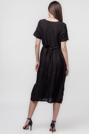 Rochie kaki petrecuta cu volan, din in [9]