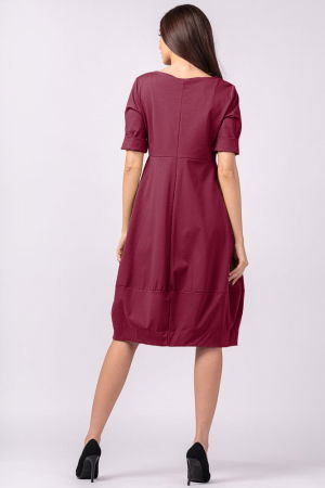 Rochie lalea cambrata din jerseu punto milano, bordo [2]