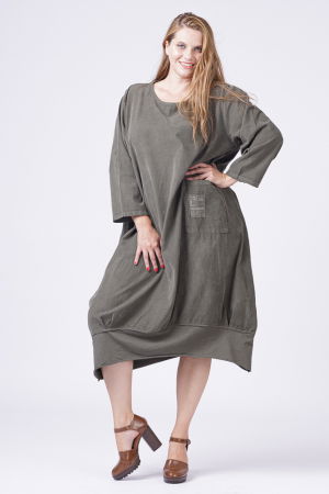 Rochie lalea din catifea reiata kaki [1]