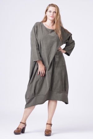 Rochii - Rochie lalea din catifea reiata kaki