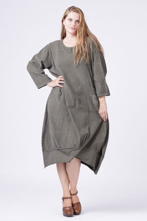 Rochie lalea din catifea reiata kaki [3]