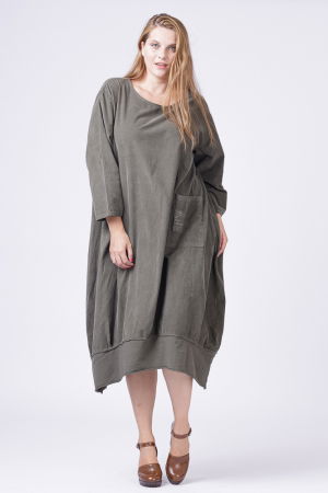 Rochie lalea din catifea reiata kaki [2]