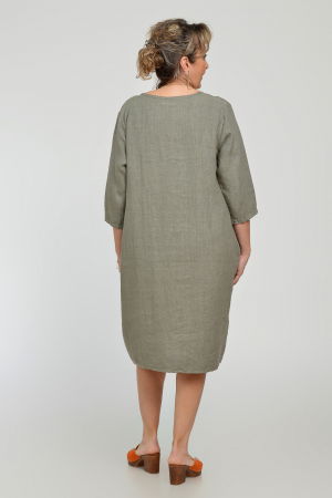 Rochie lalea din in, masura mare, bej inchis [5]