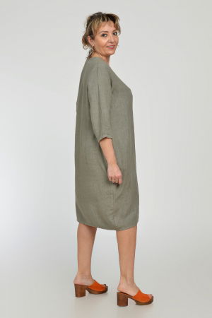 Rochie lalea din in, masura mare, bej inchis [4]