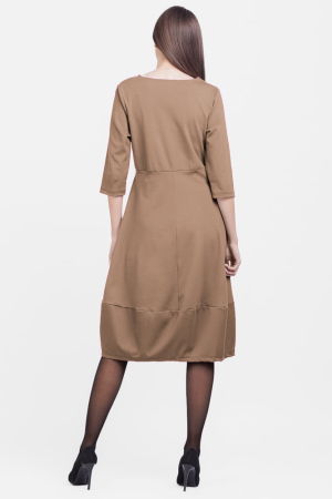 Rochie lalea din jerseu de bumbac, bej inchis [2]