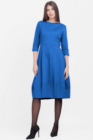 Rochii Elegante & Office - Rochie lalea din jerseu de vascoza, albastru electric