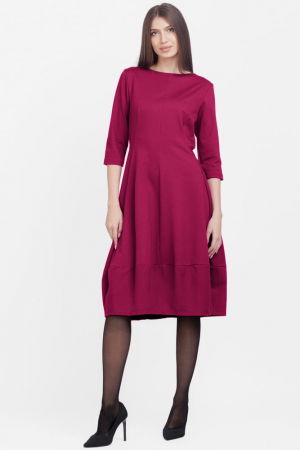 Rochii Elegante & Office - Rochie lalea din jerseu de vascoza, fucsia inchis