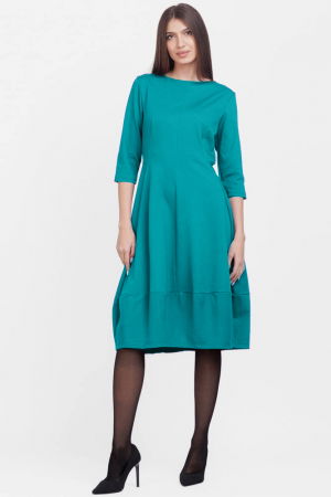 Rochii Elegante & Office - Rochie lalea din jerseu de vascoza, turcoaz intens