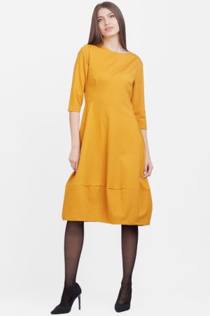 Rochii Elegante & Office - Rochie lalea din jerseu punto milano, mustar