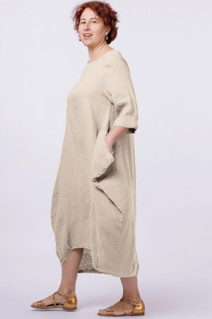 Rochie lalea in colturi, din in bej [1]