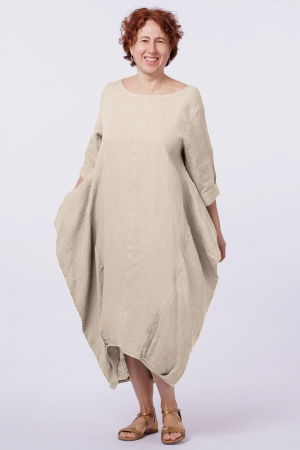 Rochii din In - Rochie lalea in colturi, din in bej