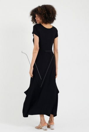 Rochie lalea in colturi, din tricot de vascoza, cu broderie "Circles" [1]