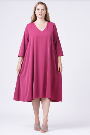 Rochie A-line mov- zmeura cu maneca lunga [4]