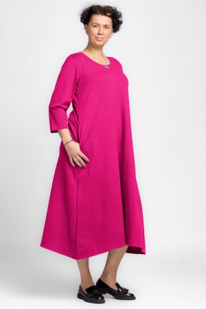 Rochii Casual - Rochie lunga A-line din jerseu punto milano, fucsia