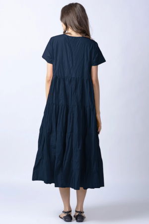 Rochie lunga cu patru volane, bleumarin [2]