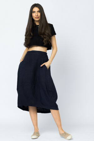 Rochie lunga din in cu funda pe spate,bej inchis [4]