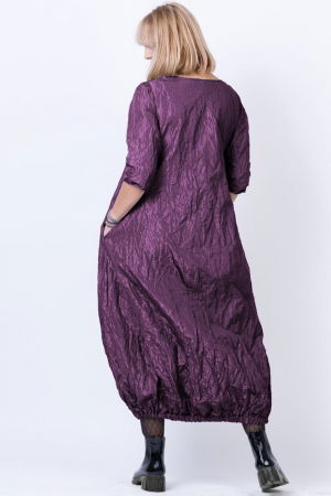 Rochie lunga gogosar din tafta cu memorie, mov metalizat [1]