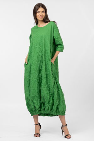 Rochii Elegante & Office - Rochie lunga gogosar din vascoza sifonata, verde