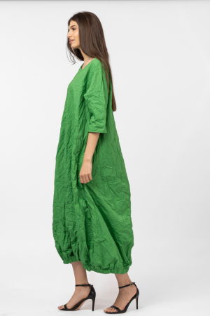 Rochie lunga gogosar din vascoza sifonata, verde [1]