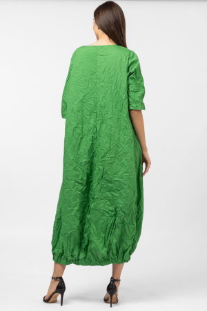 Rochie lunga gogosar din vascoza sifonata, verde [3]