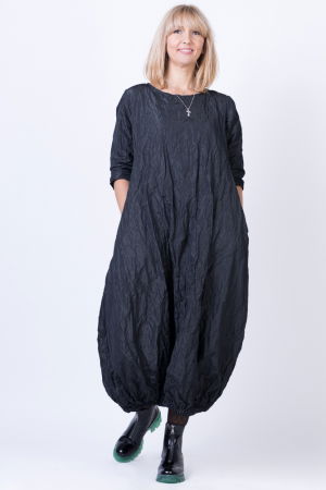 Rochii Elegante & Office - Rochie lunga gogosar din tafta cu memorie, neagra