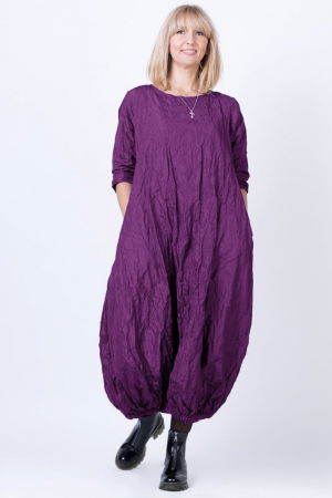 Rochii din In - Rochie lunga gogosar din vascoza sifonata, mov
