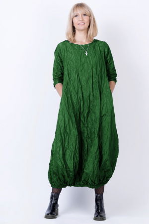 Rochie lunga gogosar din vascoza sifonata, verde [1]