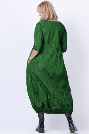 Rochie lunga gogosar din vascoza sifonata, verde [2]