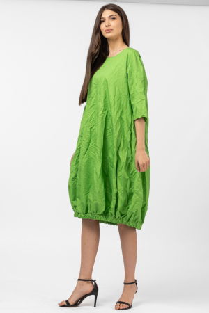 Rochie midi gogosar din vascoza sifonata verde [2]