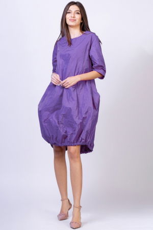 Rochie midi gogosar din tafta cu memorie, mov [1]