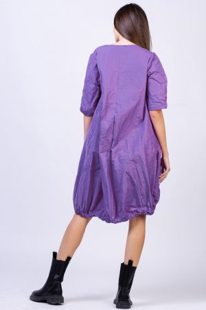 Rochie midi gogosar din tafta cu memorie, mov [4]