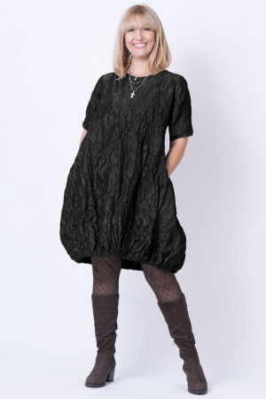 Rochii Elegante & Office - Rochie midi gogosar din tafta cu memorie neagra