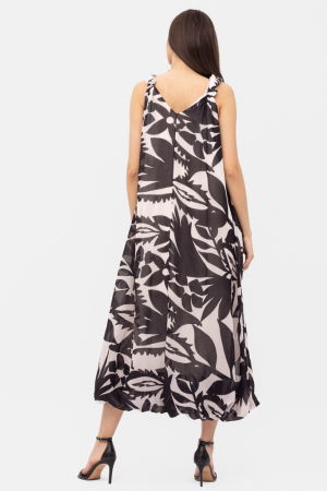 Rochie lunga gogosar, cu imprimeu alb-negru [3]