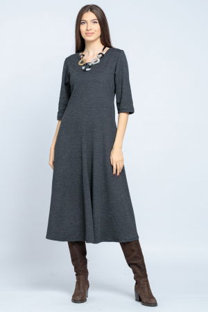 Rochie cambrata din lana, gri inchis [2]