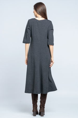 Rochie cambrata din lana, gri inchis [1]