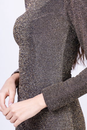 Rochie mulata, eleganta, neagra cu lurex auriu [3]