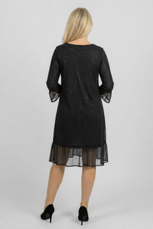 Rochie neagra eleganta cu tulle fin și sclipire discreta, A-line [1]