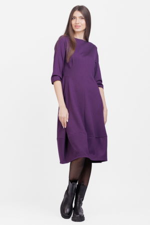 Rochie lalea din jerseu punto milano, mov inchis [2]