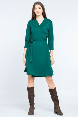 Rochii Elegante & Office - Rochie petrecuta din jerseu, cu talie reglabila, verde