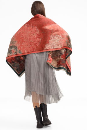 Rochie suprapusa din tulle cu bulinute cu puloveras cu model, gri [6]