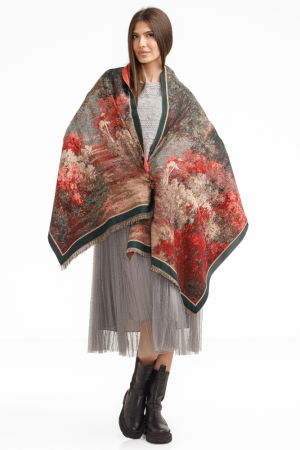 Rochie suprapusa din tulle cu bulinute cu puloveras cu model, gri [4]