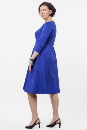 Rochie taiata in talie din jerseu de vascoza, albastru [4]