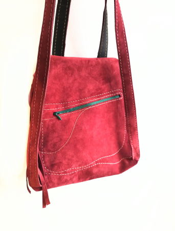 Rucsac Bordeaux handmade din piele naturala cu bufnita pictata [1]