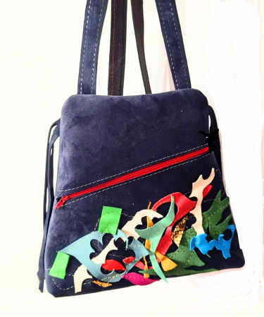 Rucsacuri - Rucsac multicolor din piele naturală ,unicat