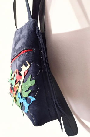 Rucsac multicolor din piele naturală ,unicat [2]