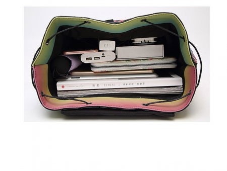 Rucsac reflectorizant 3D cu elemente geometrice cerc-triunghi, cameleon [6]