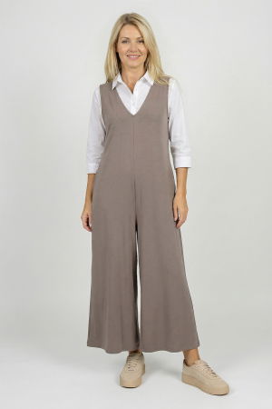 Pantaloni din In - Salopeta casual-chic cu croi lejer, fango