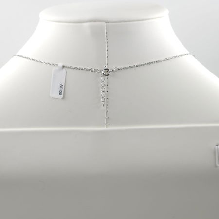 Set colier cu lant din argint 925 si pandant lalea cu sidef alb si pietre fine din cubic zirconia [4]